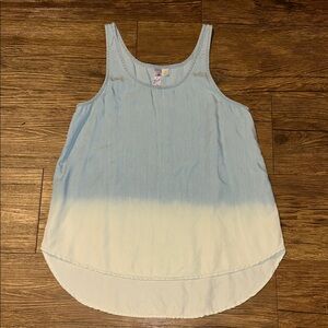 Alya Light Blue to White Ombre Tank Top